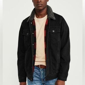Abercrombie & Fitch Men's Buffalo Plaid Sherpa Lined Jean Jacket S